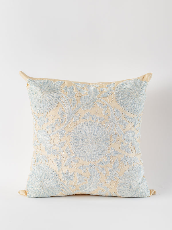 Suzani Tranquil Blue Square Pillow Cover