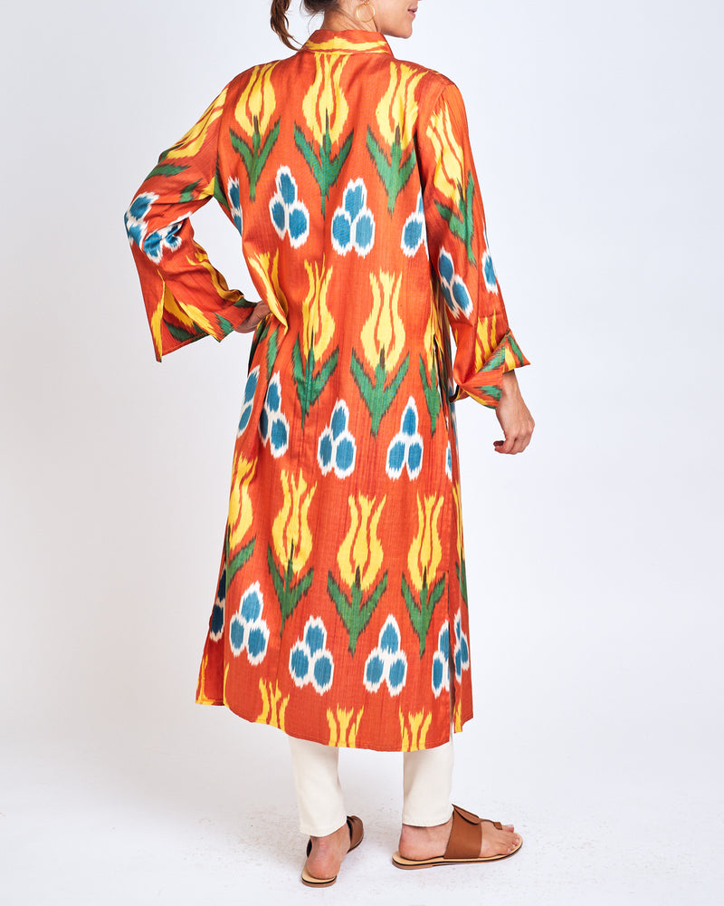 Fergana Silk Caftan Duster | Elysian by Emily Morrison.