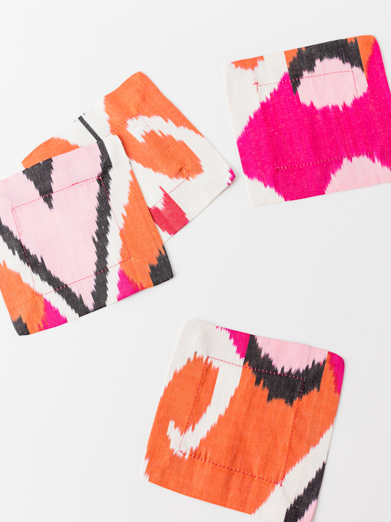 Peony Ikat Cocktail Napkin Set