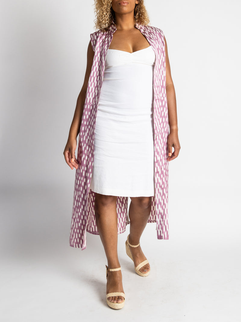 Fergana Sleeveless Silk Caftan Duster