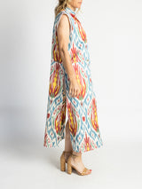 Fergana Sleeveless Silk Caftan Duster