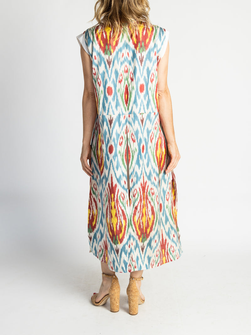 Fergana Sleeveless Silk Caftan Duster